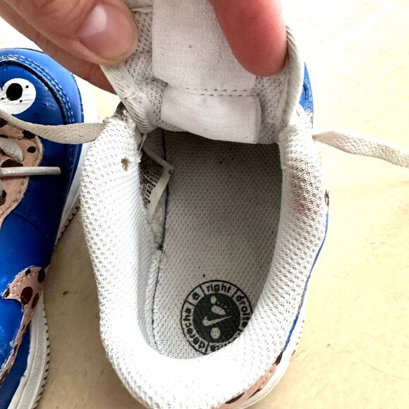 Nike Cookie Monster Shoes Custom Painted sz Toddler 7c Air Force 1 Sesame Street - Picture 8 of 10
